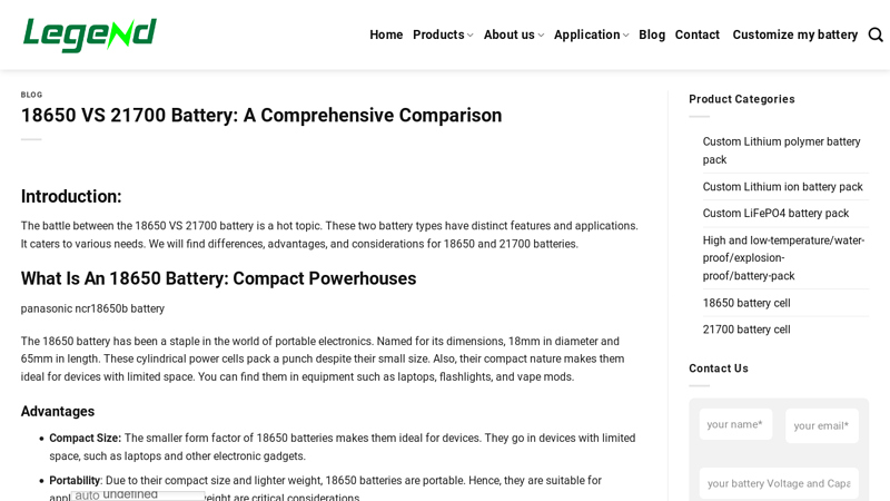 Image of 18650 VS 21700 Battery: A Comprehensive Comparison