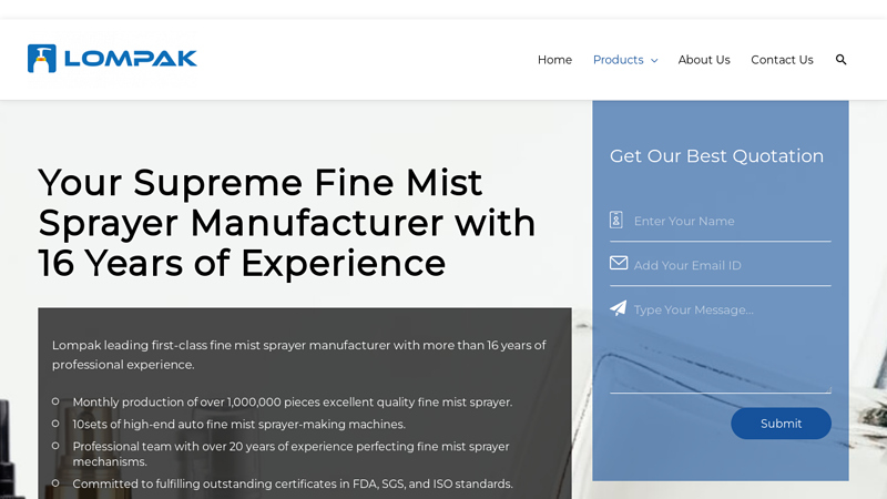 Image of Fine Mist Sprayer Manufacturer and Supplier in China-Lompak