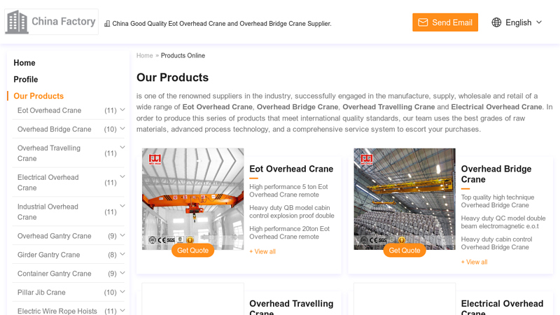 Image of Eot Overhead Crane and Overhead Bridge Crane | Manufacturer from China