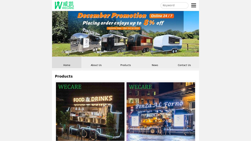 Image of Customized Outdoor Food Trailer, Cart, Truck, Kitchen, Restaurant ...