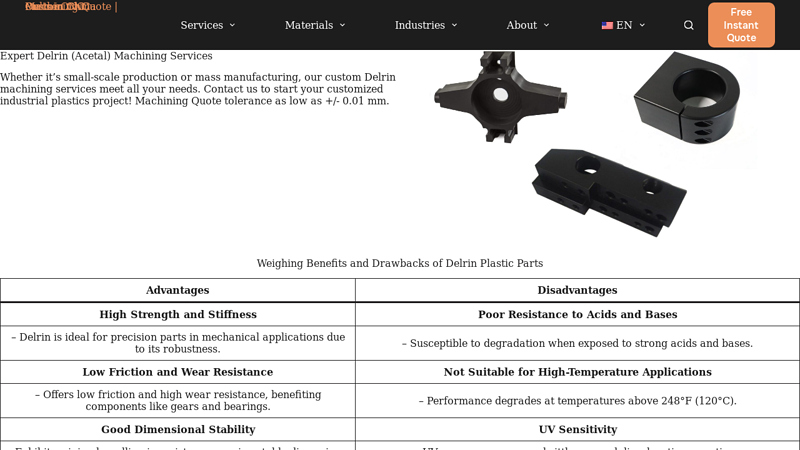 Image of Expert Delrin (Acetal) Machining Services | Machining Quote China