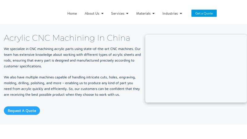 Image of Acrylic CNC Machining Services in China | Machiningtooday
