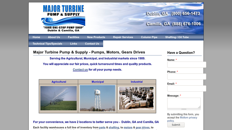Water Pumps, Motors, Gear Drives & Repairs | Universal Fiberglass
