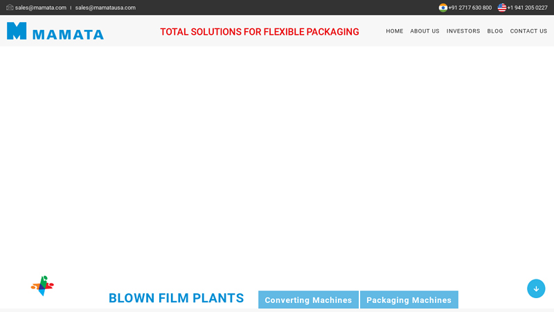 Manufacturer, Supplier Packaging Machines at India | Mamata Machinery