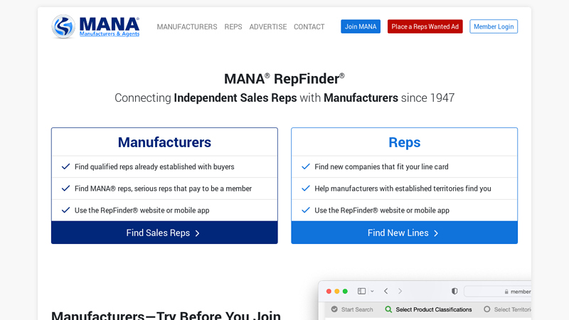 MANA | Find manufacturer representatives and product lines to represent at Manufacturers Agents National Association