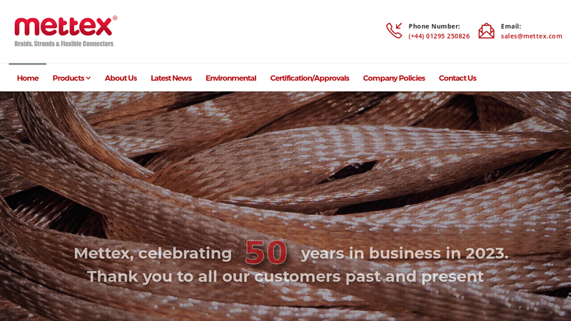 Mettex - Copper Braid, Braided Cable Sleeving & Flexible Wire