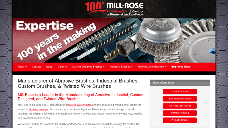 Manufacurer of Abrasive Brushes, Industrial Brushes, Custom Brushes, & Twisted Wire Brushes | Mill-Rose