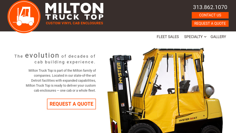MILTON Truck Top | Custom Cab Enclosures | Detroit, MI