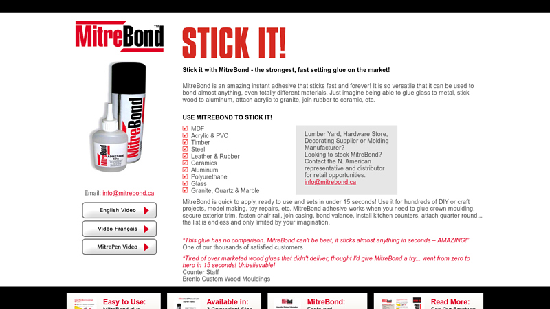 Mitrebond - the strongest, fast setting glue on the market!