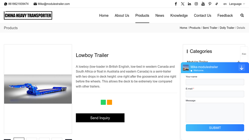 Image of China Lowboy Trailer Manufacturers, Suppliers and Factory