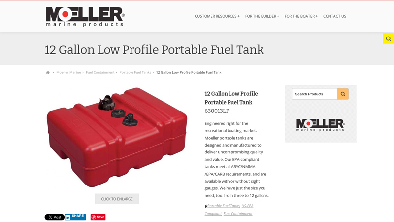 Image of 12 Gallon Low Profile Portable Fuel Tank