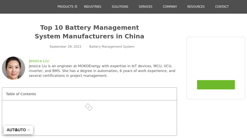 Image of Top 10 Battery Management System Manufacturers in China