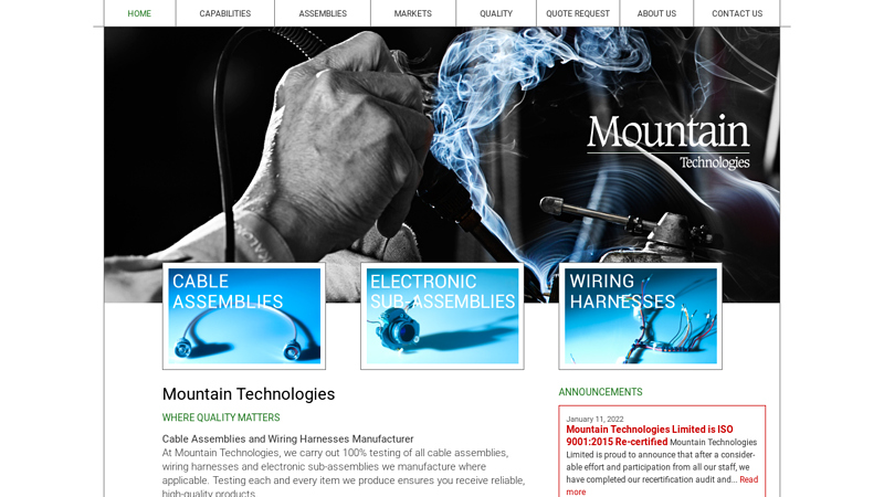 Cable Assemblies and Wiring Harnesses Manufacturer | Mountain Technologies