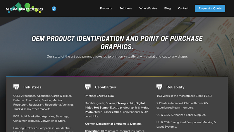 Industrial Screen & Digital Printing Products | New Process Graphics