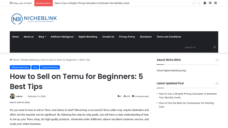 Image of How to Sell on Temu for Beginners: 5 Best Tips | Niche Blink