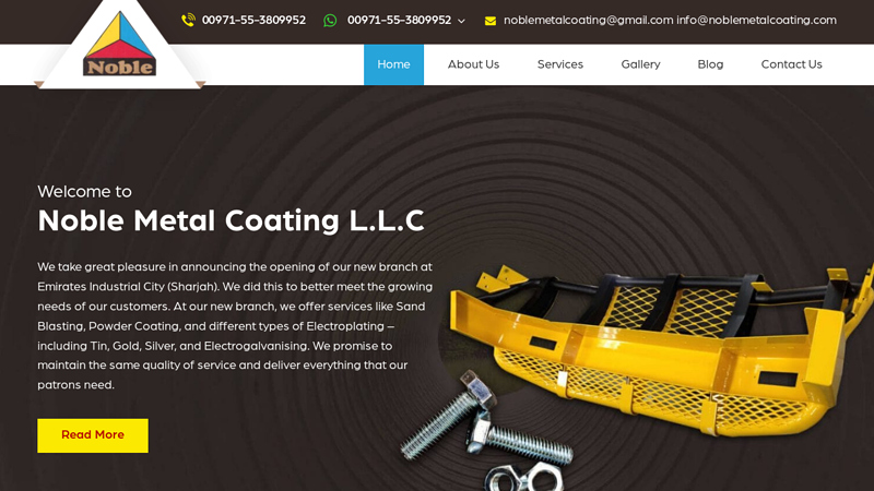 Powder Coating in Sharjah, UAE | Sandblasting & Electro Galvanising Services, UAE