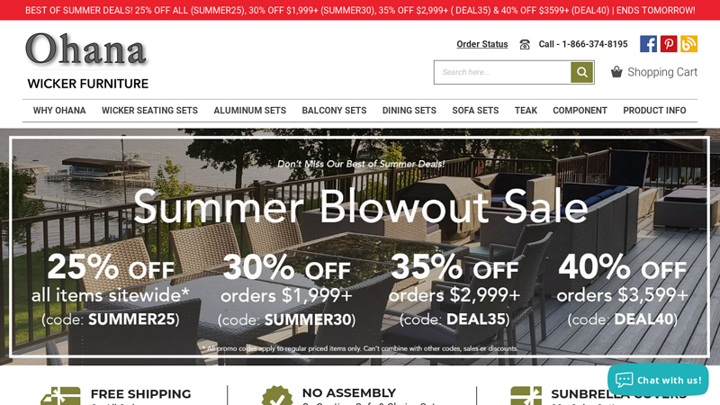 Ohana Wicker Furniture: All-Weather Outdoor Furniture | Patio Furniture | Wicker Furniture | Factory Direct Prices | Free Shipping
