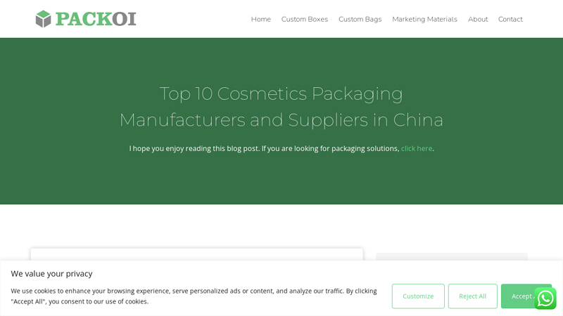 Image of Top 10 Cosmetics Packaging Manufacturers and Suppliers in China