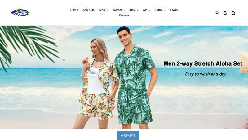 Palmwave/Hawaiian design/aloha shirtdress/cabana set/beach shorts C Yuntech