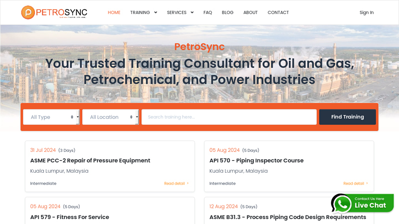 PetroSync - Petrochemical, Energy, Oil and Gas Training