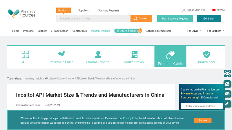 Image of Inositol API Market Size & Trends and Manufacturers in China