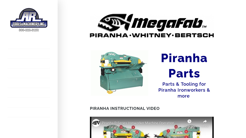 Piranha Parts | AR Tools & Machinery, Inc.