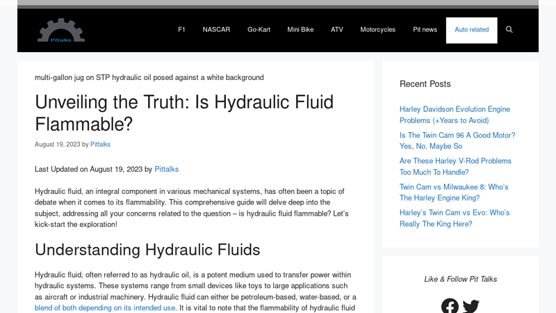 Image of Unveiling the Truth: Is Hydraulic Fluid Flammable?