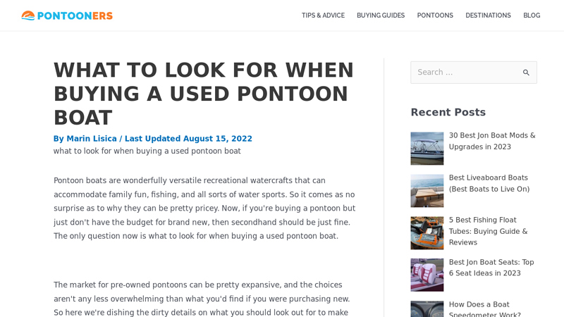 Image of What to Look for When Buying a Used Pontoon Boat