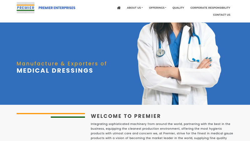 Premier Enterprises - Global exporter of gauze for medical application