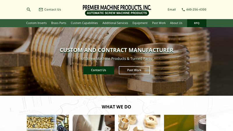 Custom & Standardized Inserts, Brass Parts, Threading & Deburring : Premier Machine Products, Ohio