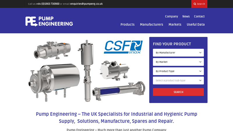 Pump Engineering | UK Industrial Pump Supply, Manufacture & Repair