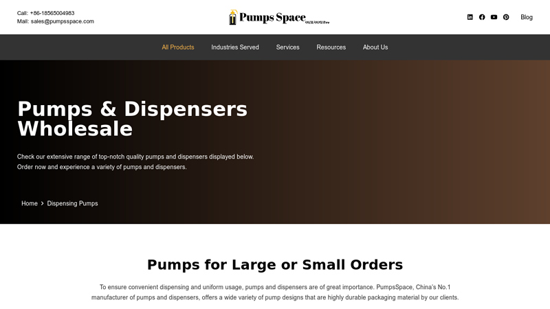 Image of Custom Dispensing Pumps Manufacturer with Bottles | PumpsSpace