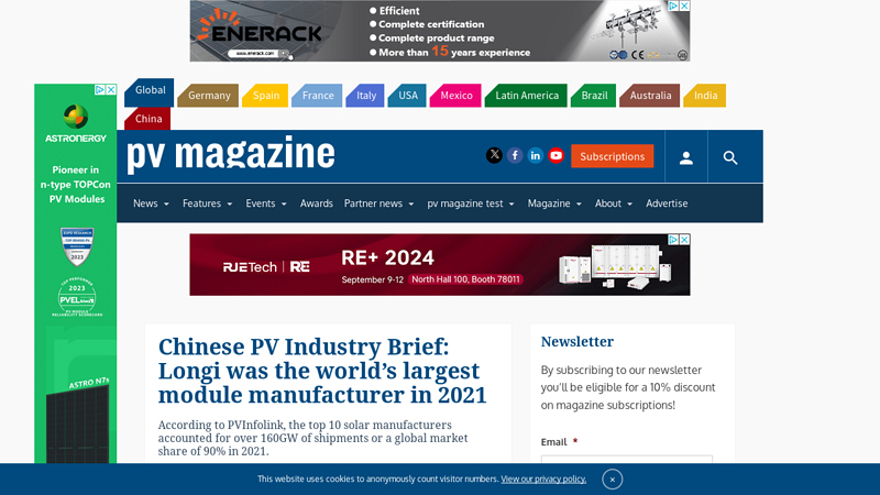 Image of Chinese PV Industry Brief: Longi was the world