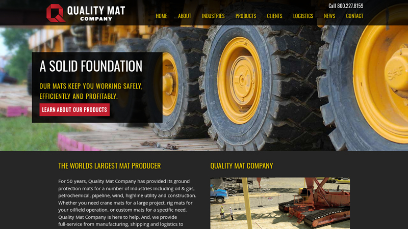 Largest Crane, Oilfield & Custom Mat Producer - Quality Mat Company; Quality Mat Company