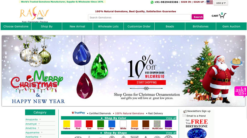 Wholesale gemstone manufacturer & supplier online- RASAVGEMS