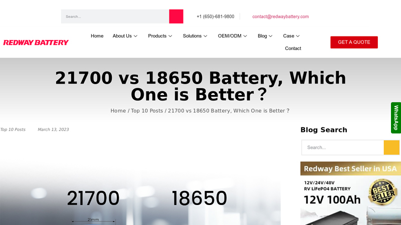 Image of 21700 vs 18650 Battery, Which One is Better？