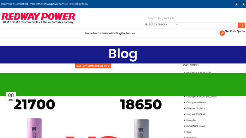 Image of Comprehensive Comparison: 21700 vs 18650 Battery