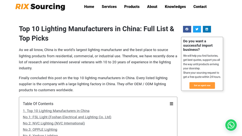 Image of Top 10 Lighting Manufacturers in China: Full List & Top Picks