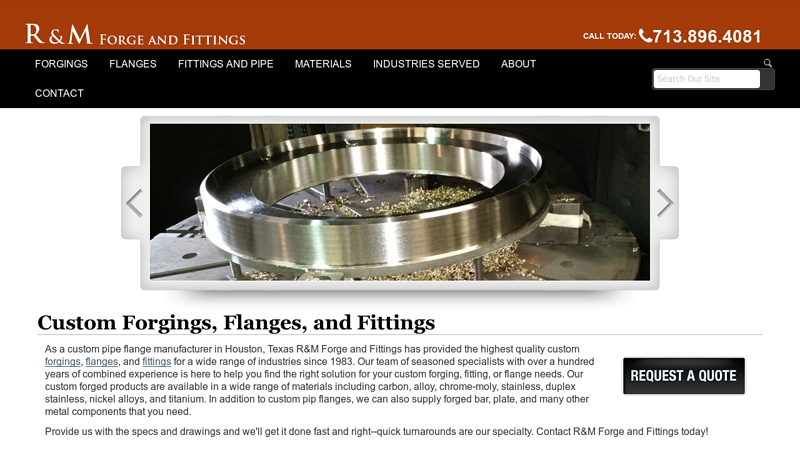 Custom Metal Forging Company - Forging Manufacturer Houston | R&M Forge and Fittings