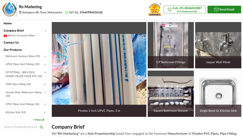 Rn Marketing - Distributor / Channel Partner of Bathroom Sanitary Ware & UPVC Pipes And Fittings from Pune