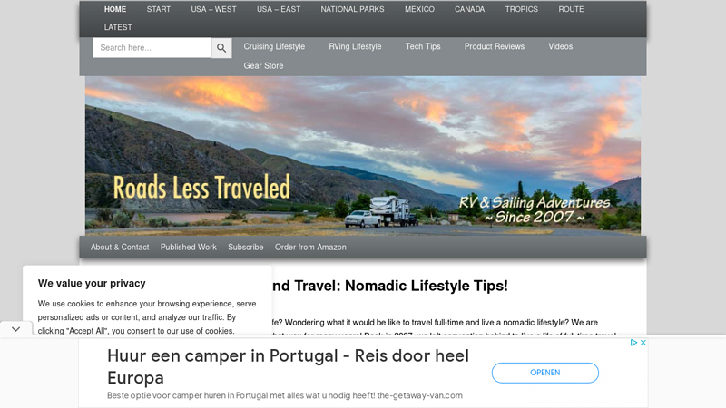 RV Living, Sailing Life and Travel: Nomadic Lifestyle Tips!