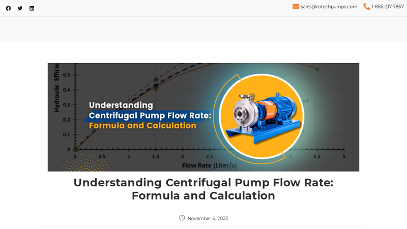 Image of Understanding Centrifugal Pump Flow Rate: Formula and Calculation