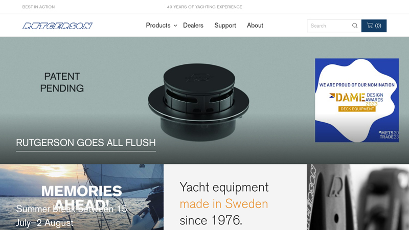 Rutgerson Yacht Equipment - Made in Sweden since 1976; Rutgerson Yacht Equipment - Made in Sweden since 1976
