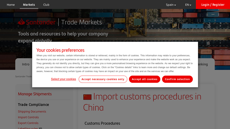 Image of Import customs procedures in China