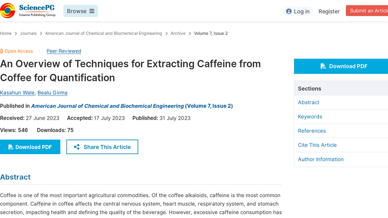 Image of An Overview of Techniques for Extracting Caffeine from Coffee for ...