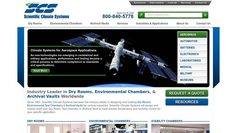 Dry Room & Environmental Chambers Manufacturer | Scientific Climate Systems