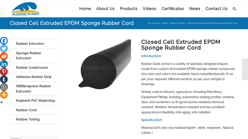 Image of Where to find quality EPDM Rubber Cord Companies in China