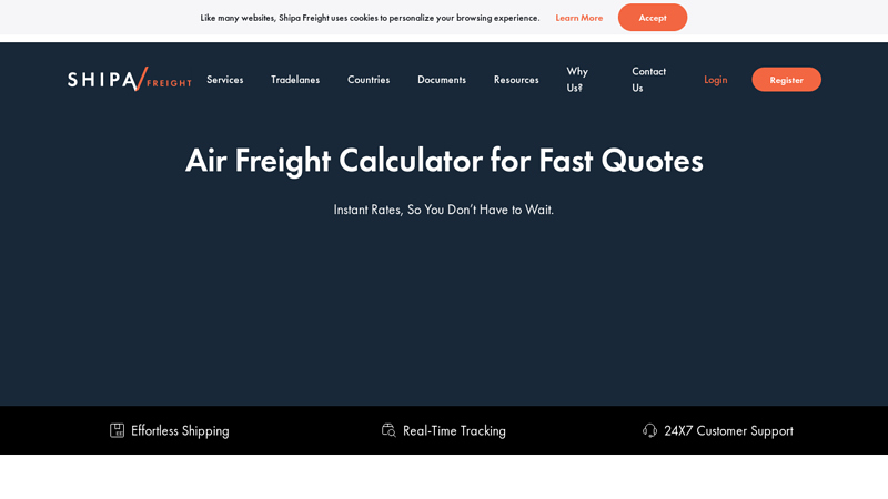 Image of Air Freight Cost Calculator | Shipa Freight