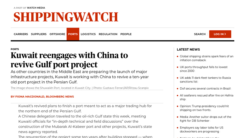 Image of Kuwait reengages with China to revive Gulf port project
