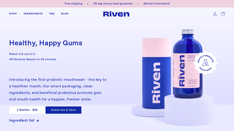 Riven | Probiotic Mouthwash For A Healthier Mouth